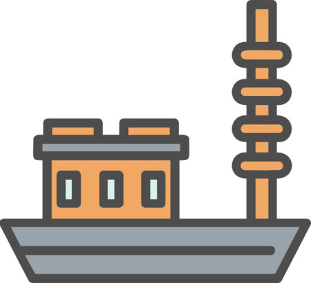 Fishing Boat Vector Icon Designのイラスト素材