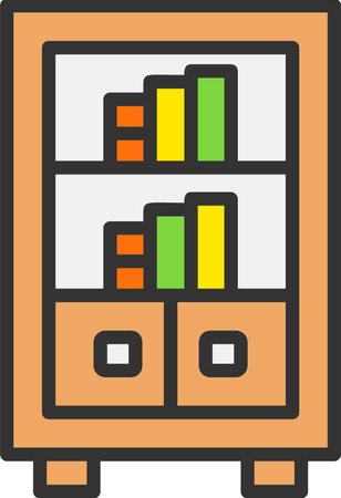 Bookcase Vector Icon Designのイラスト素材