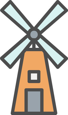 Windmill Vector Icon Designのイラスト素材