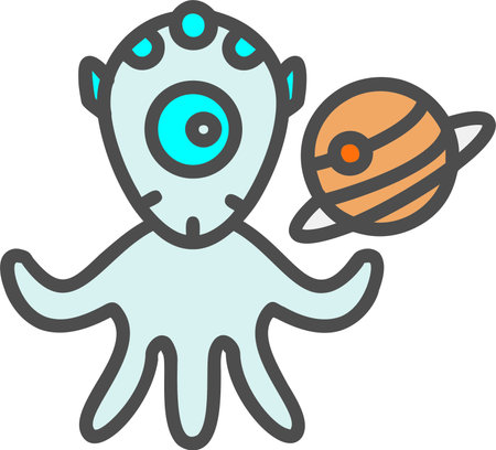 Space Alien Vector Icon Designのイラスト素材