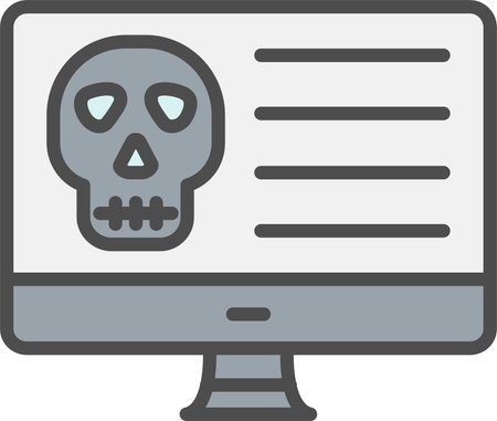 Online Skull Vector Icon Designのイラスト素材