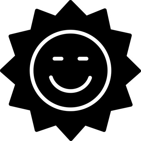 Sun Glyph Icon Designのイラスト素材
