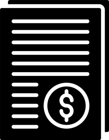 Invoice Glyph Icon Designのイラスト素材