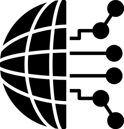 Globalization Glyph Icon Designのイラスト素材