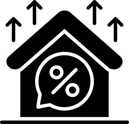 Mortgage Rate Glyph Icon Designのイラスト素材