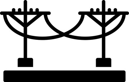 Electric Pole Glyph Icon Designのイラスト素材