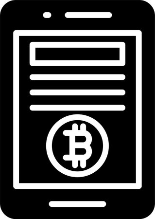 Blockchain App Glyph Icon Designのイラスト素材