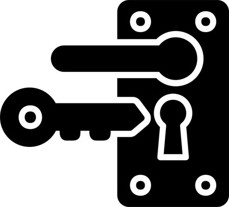 Door Lock Glyph Icon Designのイラスト素材
