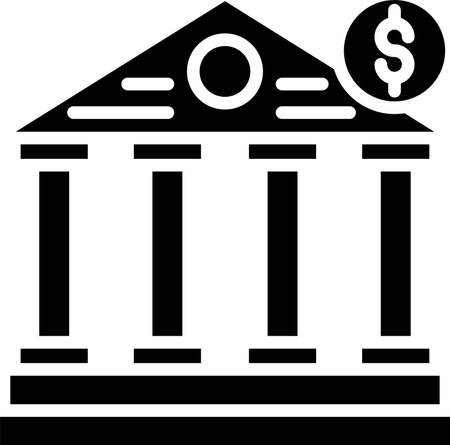 Bank Glyph Icon Designのイラスト素材