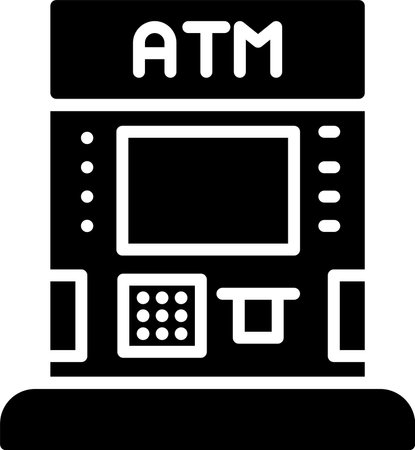 Atm Glyph Icon Designのイラスト素材
