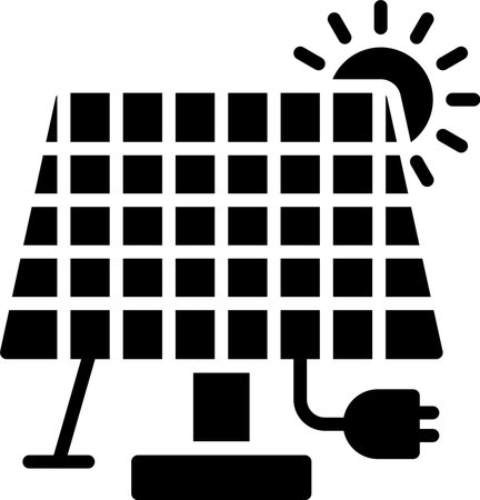Solar Panel Glyph Icon Designのイラスト素材