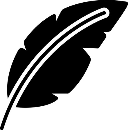 Feather Glyph Icon Designのイラスト素材