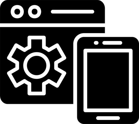 Web Optimization Glyph Icon Designのイラスト素材