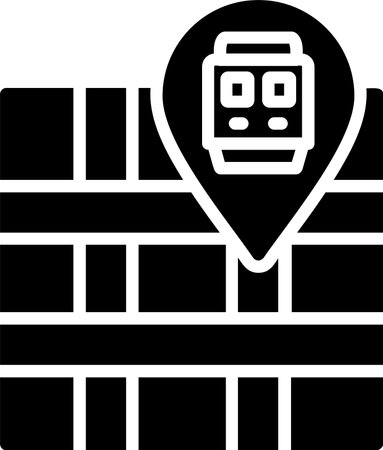 Railway Station Glyph Icon Designのイラスト素材
