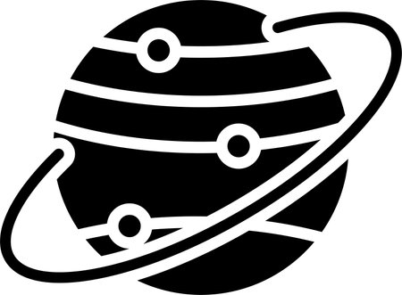 Saturn Glyph Icon Designのイラスト素材