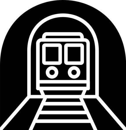 Tunnel Glyph Icon Designのイラスト素材