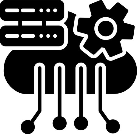 Cloud Computing Glyph Icon Designのイラスト素材