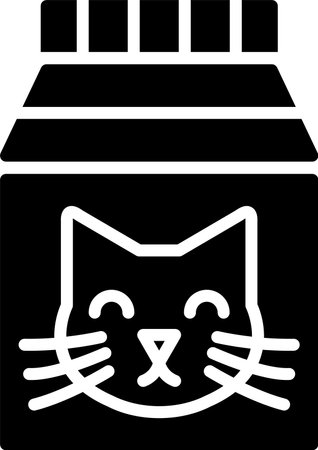 Cat Food Glyph Icon Designのイラスト素材