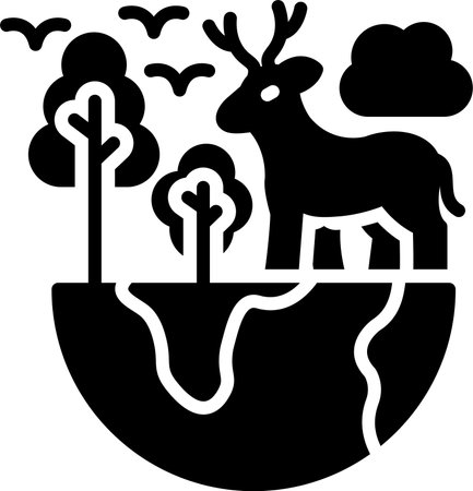 Earth Glyph Icon Designのイラスト素材