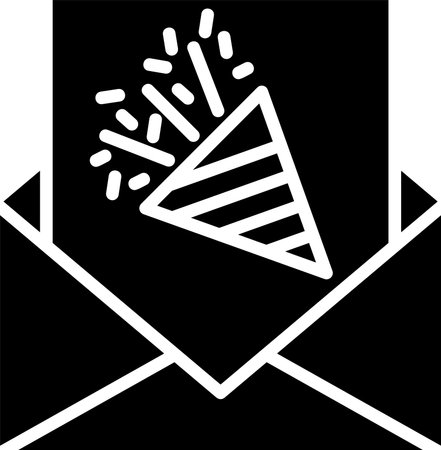 New Year Card Glyph Icon Designのイラスト素材