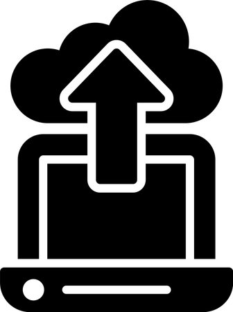 Uploading Glyph Icon Designのイラスト素材