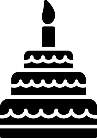 Birthday Cake Glyph Icon Designのイラスト素材