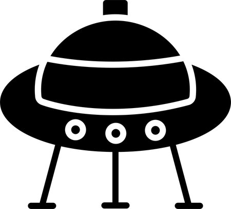 Alien Ship Glyph Icon Designのイラスト素材
