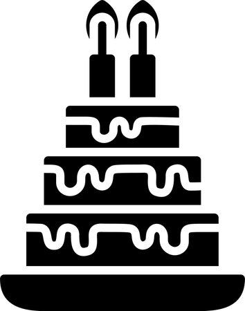 Cake Glyph Icon Designのイラスト素材