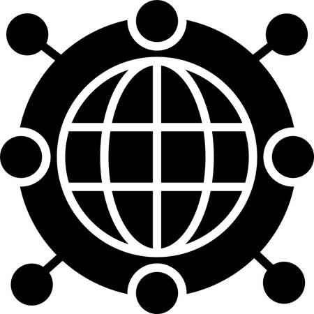 Global Network Glyph Icon Designのイラスト素材