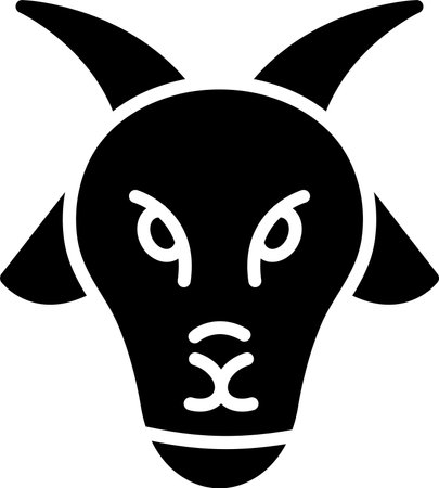 Goat Glyph Icon Designのイラスト素材