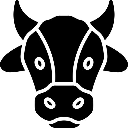 Cow Glyph Icon Designのイラスト素材