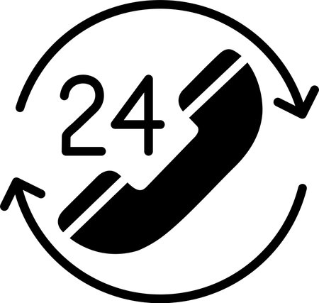 24 Hours Support Glyph Icon Designのイラスト素材