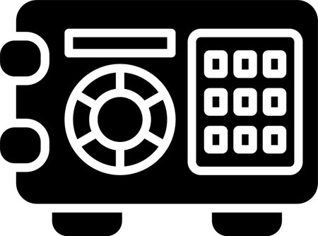 Safe Box Glyph Icon Designのイラスト素材