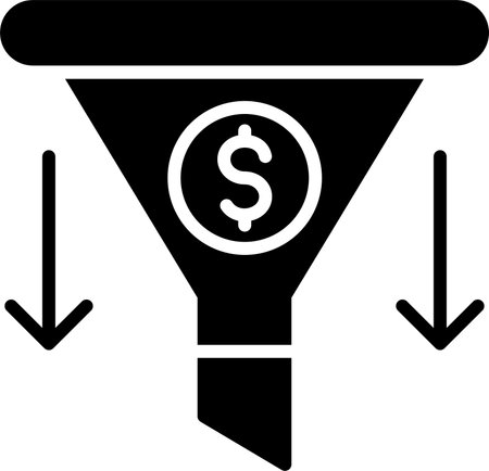 Economy Filtration Glyph Icon Designのイラスト素材