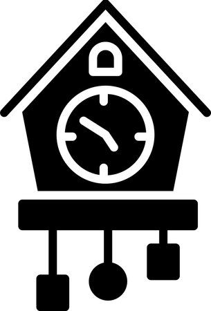Cuckoo Clock Glyph Icon Designのイラスト素材