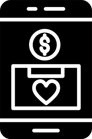 OnGlyph Donation Glyph Icon Designのイラスト素材