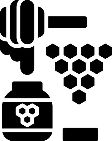 Honey Glyph Icon Designのイラスト素材
