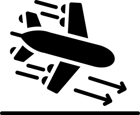 Landing Glyph Icon Designのイラスト素材