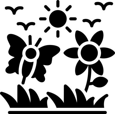 Summer Glyph Icon Designのイラスト素材