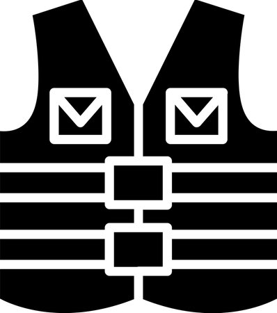 High Visibility Vest Glyph Icon Designのイラスト素材