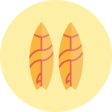 Surfboard Flat Circle Iconのイラスト素材