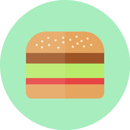 Hamburger Flat Circle Iconのイラスト素材