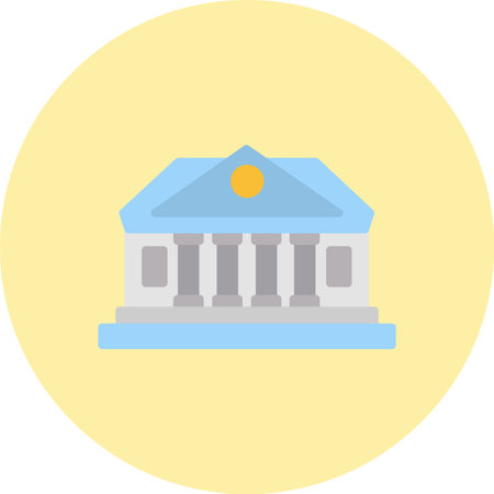 Bank Flat Circle Iconのイラスト素材