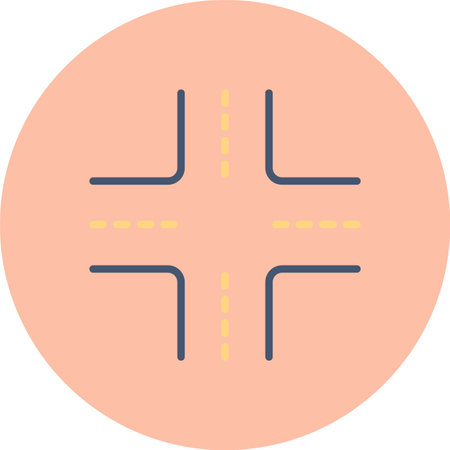 Crossroad Flat Circle Iconのイラスト素材