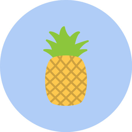 Pine Apple Flat Circle Iconのイラスト素材