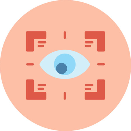 Eye Scanner Flat Circle Iconのイラスト素材
