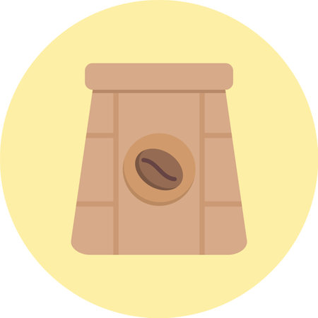 Coffee Pack Flat Circle Iconのイラスト素材