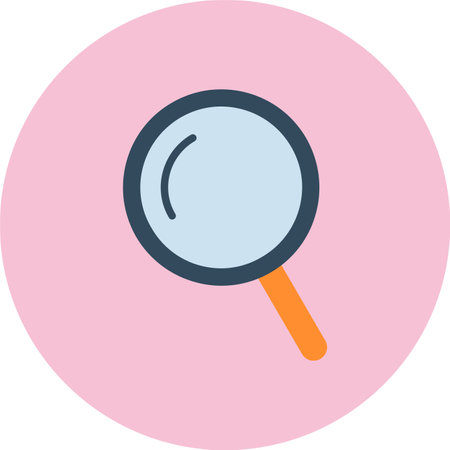 Magnifying Glass Flat Circle Iconのイラスト素材