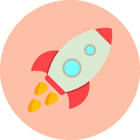 Startup Flat Circle Iconのイラスト素材