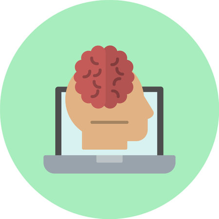 Brain Flat Circle Iconのイラスト素材